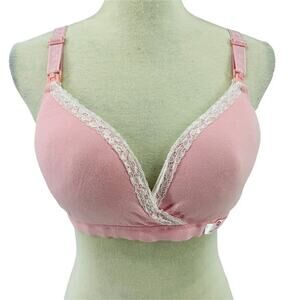 Momma's Comfy Maternity Bra Pink Cotton Size Xlarge